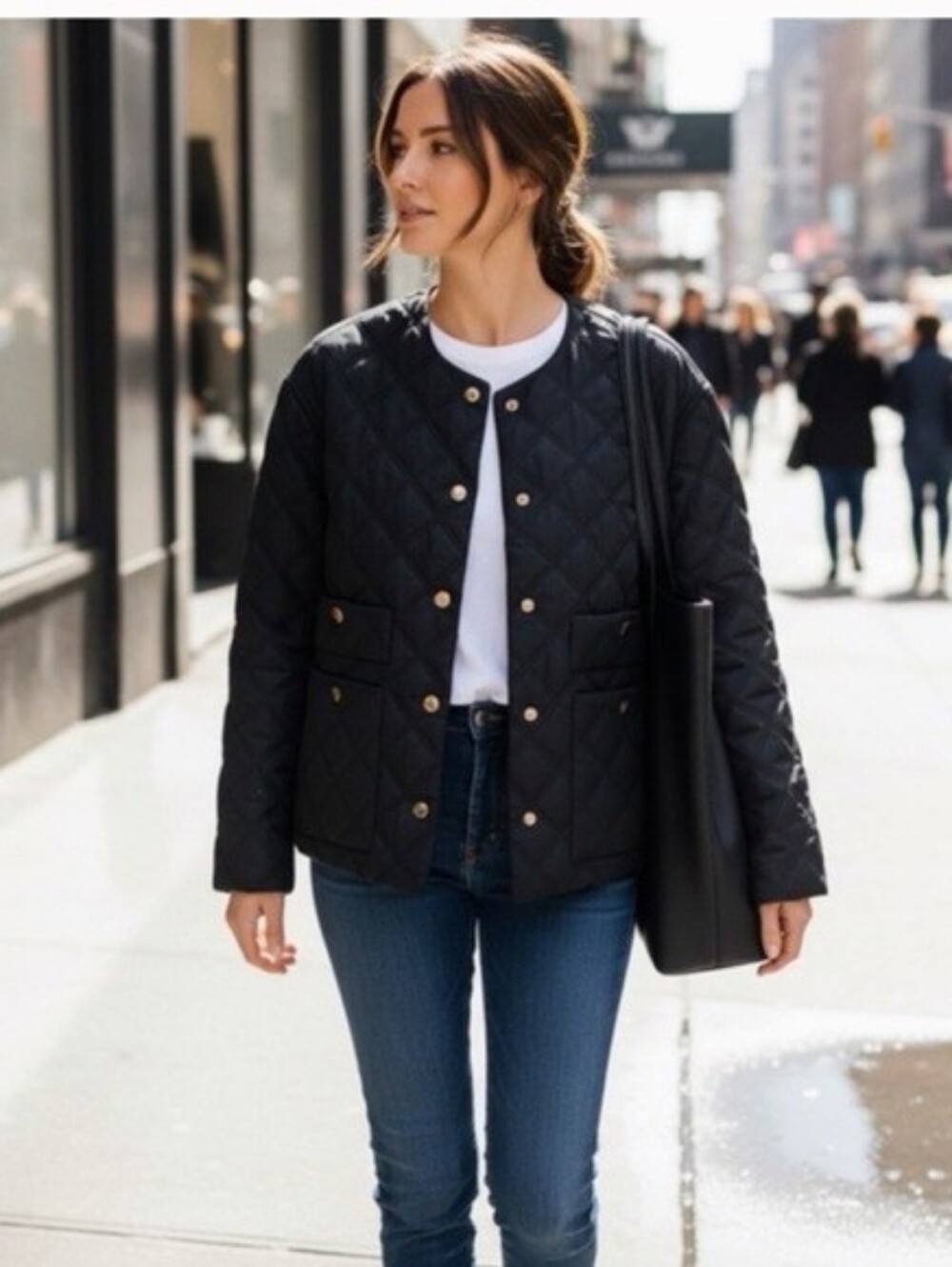 J Jason Wu Quilted Women's Small Black Diamond-Quilted Jacket New